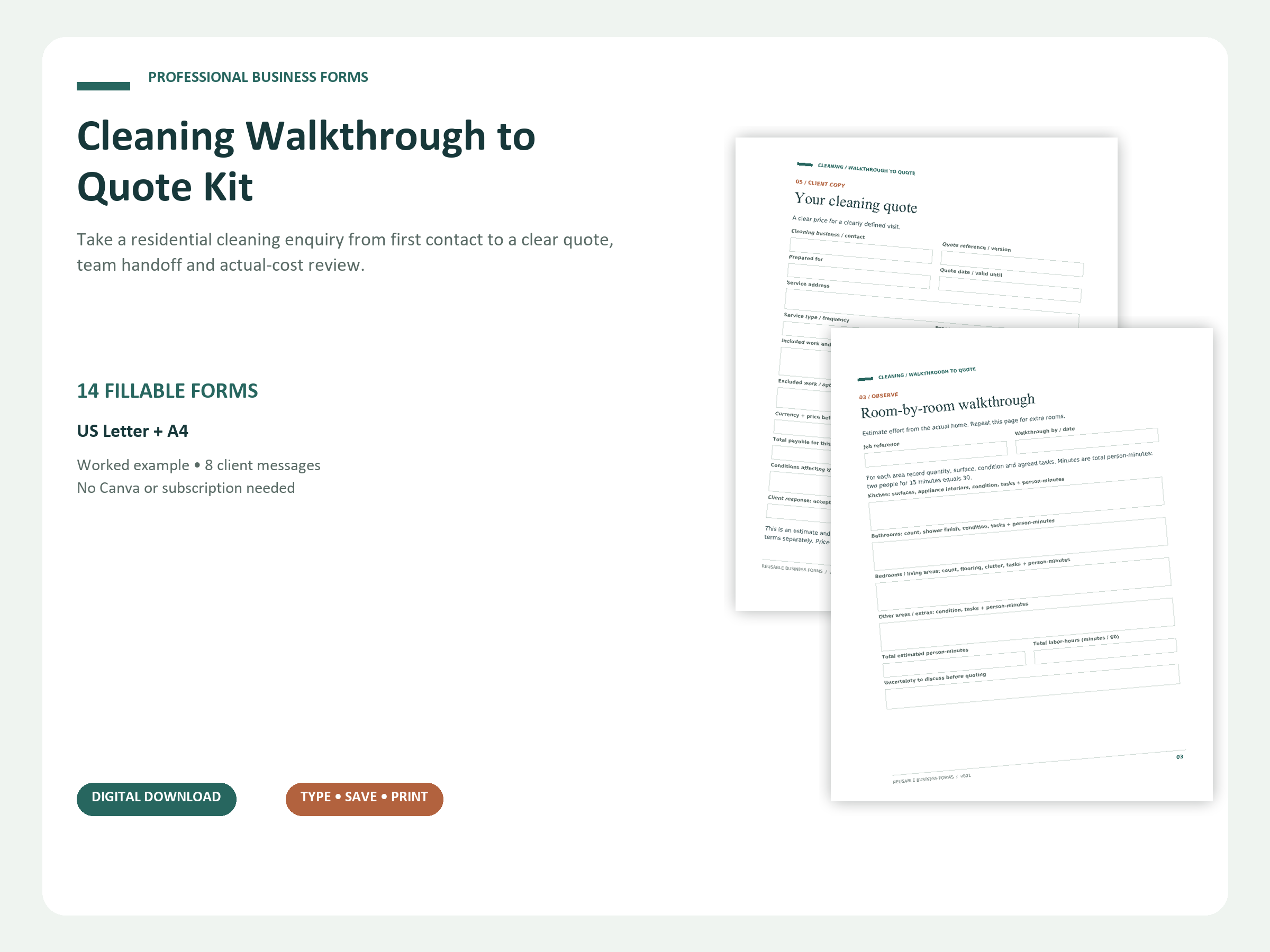 Cleaning Walkthrough to Quote Kit cover