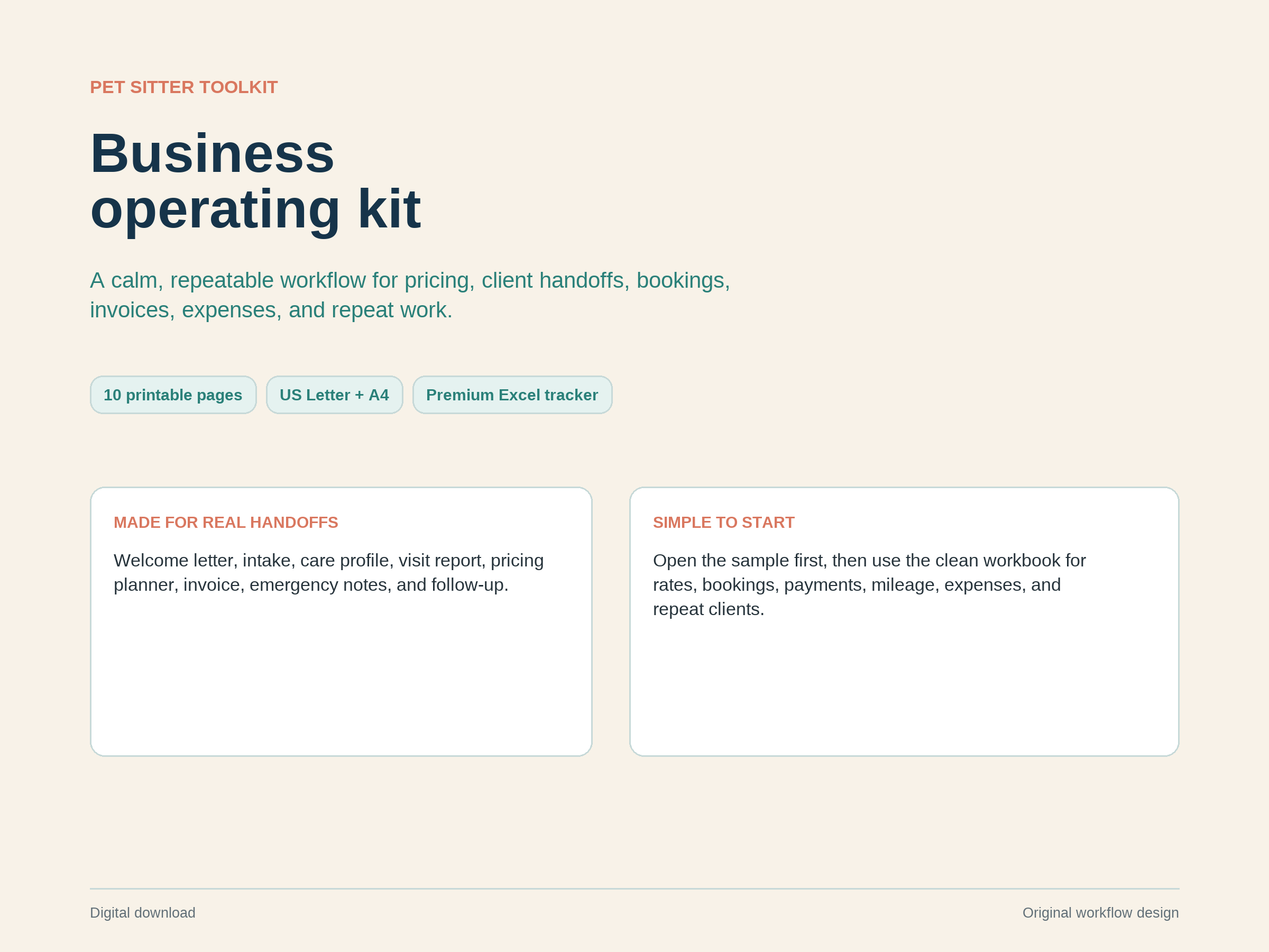 Pet Sitter Business Operating Kit cover